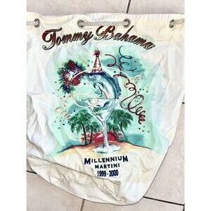 Tommy Bahama Beach Bag Canvas Drawstring Shoulder Millenium  martini